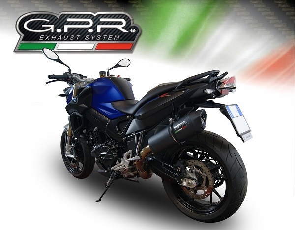 Egzoz ile uyumlu Bmw F 800 R 2015-2016, Furore Nero, Egzoz yasal, onaylı, çıkarılabilir db killer ve bağlantı borulu susturucu 