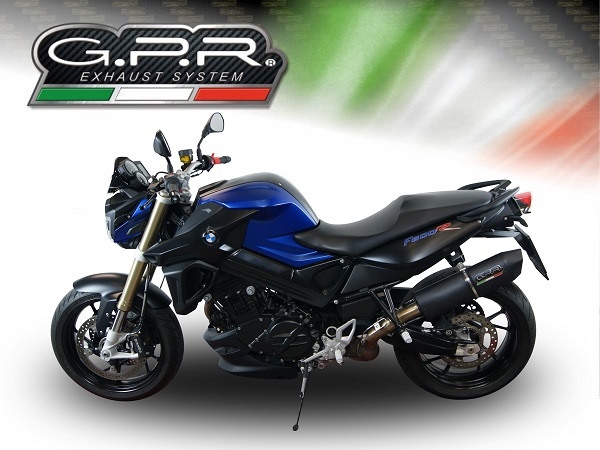 Egzoz ile uyumlu Bmw F 800 R 2015-2016, Furore Nero, Egzoz yasal, onaylı, çıkarılabilir db killer ve bağlantı borulu susturucu 