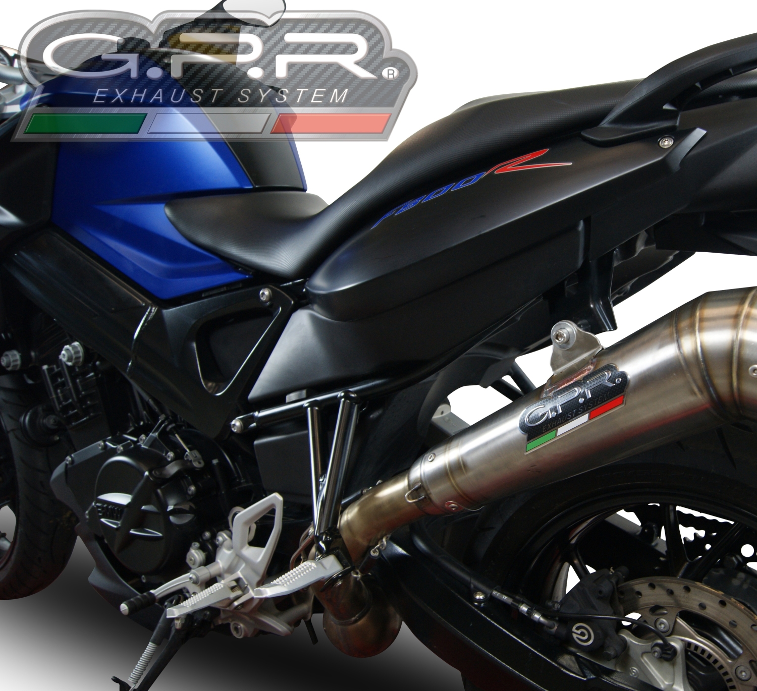Egzoz ile uyumlu Bmw F 800 R 2017-2019, Powercone Evo, Egzoz yasal, onaylı, çıkarılabilir db killer ve bağlantı borulu susturucu 