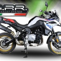 GPR exhaust compatible with  Bmw F 800 Gs 2024-2025, New Grand Prix Evo Black Titanium, Homologated legal slip-on exhaust including removable db killer and link pipe 