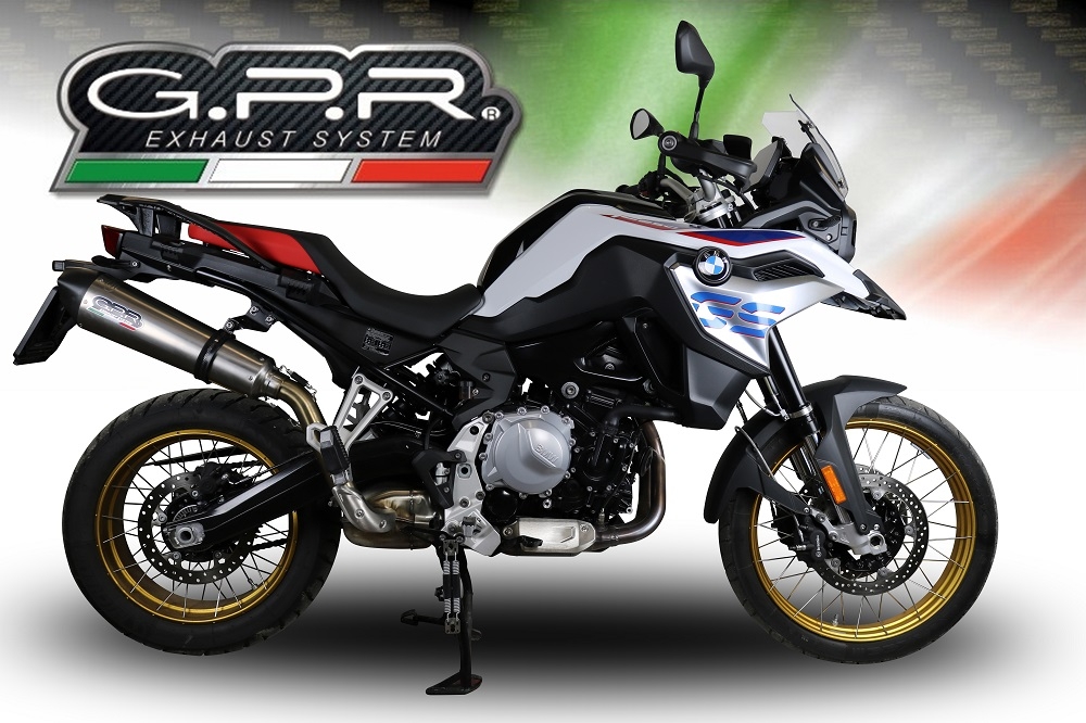 GPR exhaust compatible with  Bmw F 900 Gs Adventure 2024-2025, New Grand Prix Evo Titanium, Homologated legal slip-on exhaust including removable db killer and link pipe 