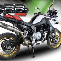 Exhaust compatible with Bmw F 850 Gs -Adventure 2021-2024, M3 Inox , Homologated legal slip-on exhaust including removable db killer and link pipe 