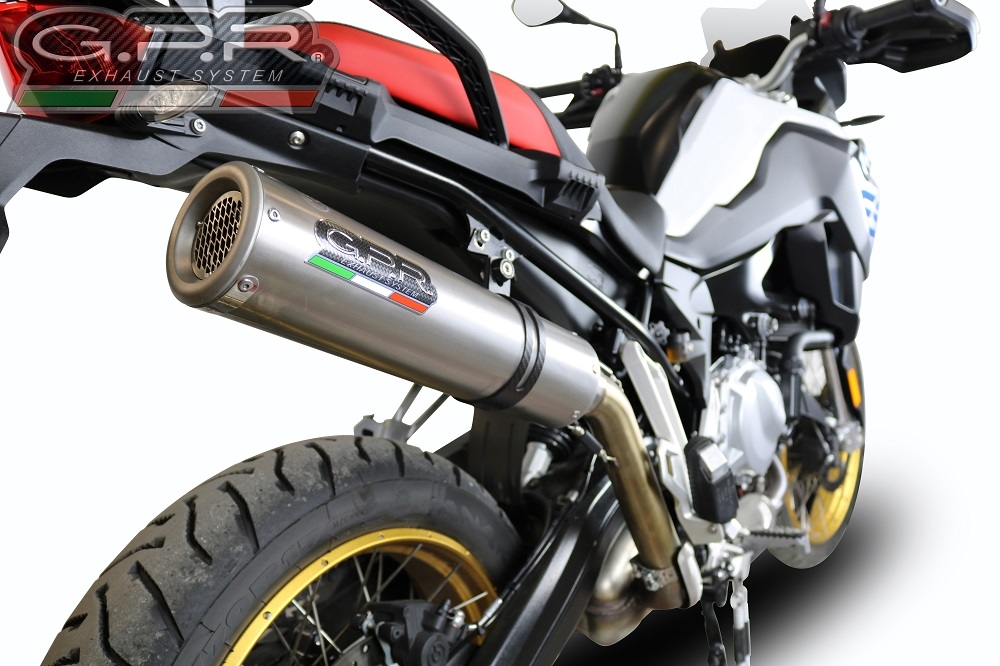 Exhaust compatible with Bmw F 850 Gs -Adventure 2021-2024, M3 Inox , Homologated legal slip-on exhaust including removable db killer and link pipe 
