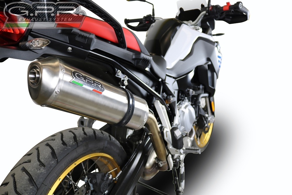Egzoz ile uyumlu Bmw F 850 Gs -Adventure 2021-2024, Satinox , Egzoz yasal, onaylı, çıkarılabilir db killer ve bağlantı borulu susturucu 