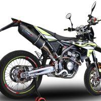 Exhaust compatible with Fantic Motor 125 M Performance 2019-2020, Furore Nero, Homologated legal slip-on exhaust including removable db killer and link pipe 