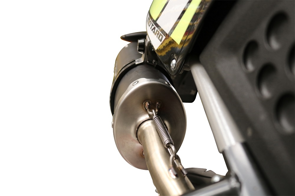 Exhaust compatible with Fantic Motor 125 M Performance 2019-2020, Furore Nero, Homologated legal slip-on exhaust including removable db killer and link pipe 