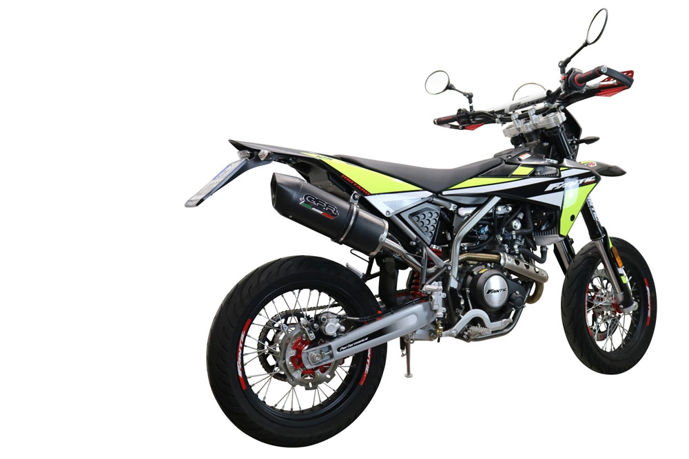 Exhaust compatible with Fantic Motor XEF 125 2021-2024, Furore Evo4 Nero, Homologated legal slip-on exhaust including removable db killer and link pipe 