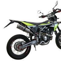 Exhaust compatible with Fantic Motor XEF 125 2021-2024, M3 Inox , Homologated legal slip-on exhaust including removable db killer and link pipe 