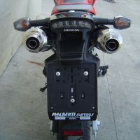 Exhaust compatible with Honda Fmx 650 2005-2008, Inox Tondo, Dual Homologated legal slip-on exhaust including removable db killers, link pipes and catalysts 
