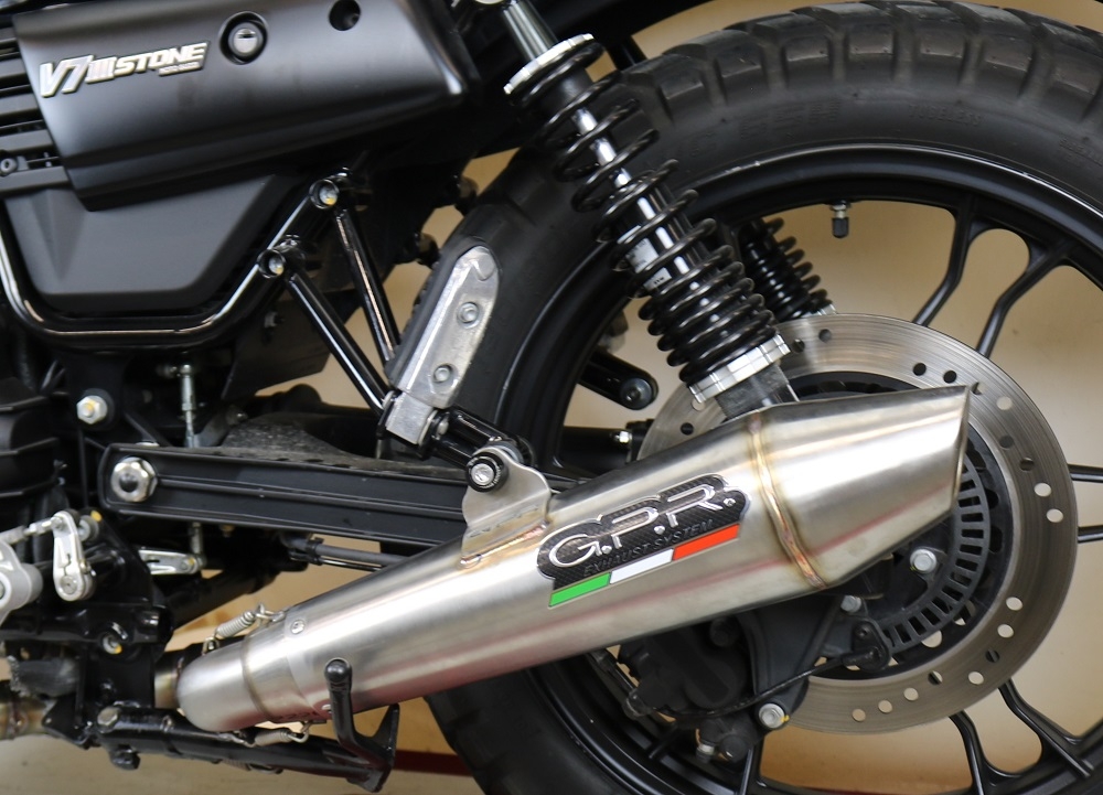Exhaust compatible with Moto Guzzi V7 III Special-Stone-Carbon 2017-2018, Vintacone, Racing full system exhaust 