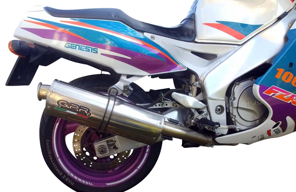Egzoz ile uyumlu Yamaha Fzr 1000 Ex-Up 1989-1990, Trioval, Egzoz yasal, onaylı, çıkarılabilir db killer ve bağlantı borulu susturucu 