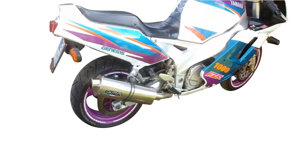 Egzoz ile uyumlu Yamaha Fzr 1000 Ex-Up 1989-1990, Trioval, Egzoz yasal, onaylı, çıkarılabilir db killer ve bağlantı borulu susturucu 