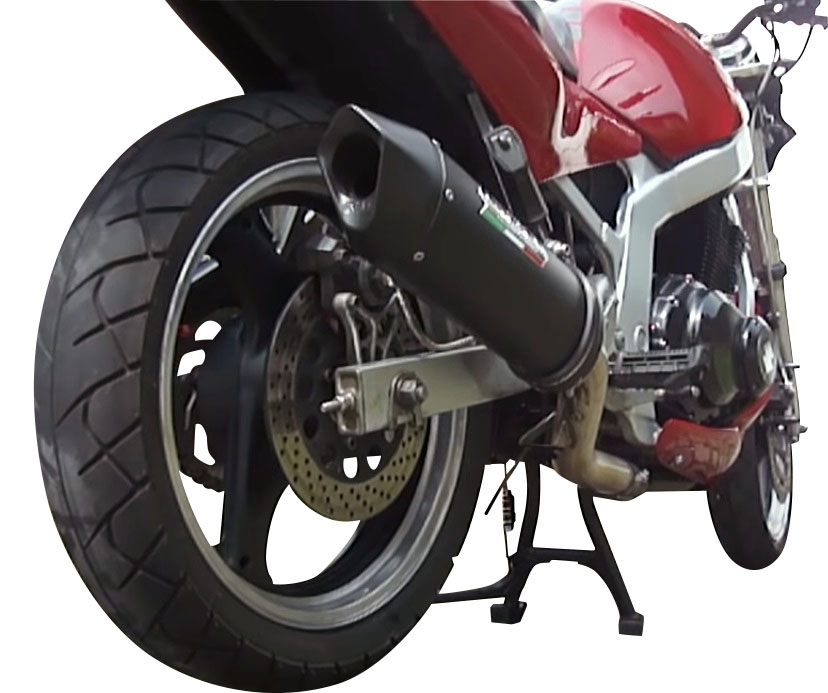Egzoz ile uyumlu Suzuki Gs 500 E - F 1989-2007, Furore Nero, Egzoz yasal, onaylı, çıkarılabilir db killer ve bağlantı borulu susturucu 