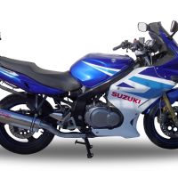 Egzoz ile uyumlu Suzuki Gs 500 E - F 1989-2007, Trioval, Egzoz yasal, onaylı, çıkarılabilir db killer ve bağlantı borulu susturucu 