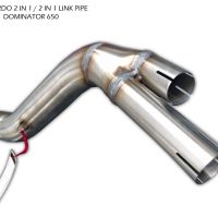 Exhaust compatible with Honda Dominator Nx 650 1988-2001, Trioval, Homologated legal mid-full system exhaust including removable db killer 
