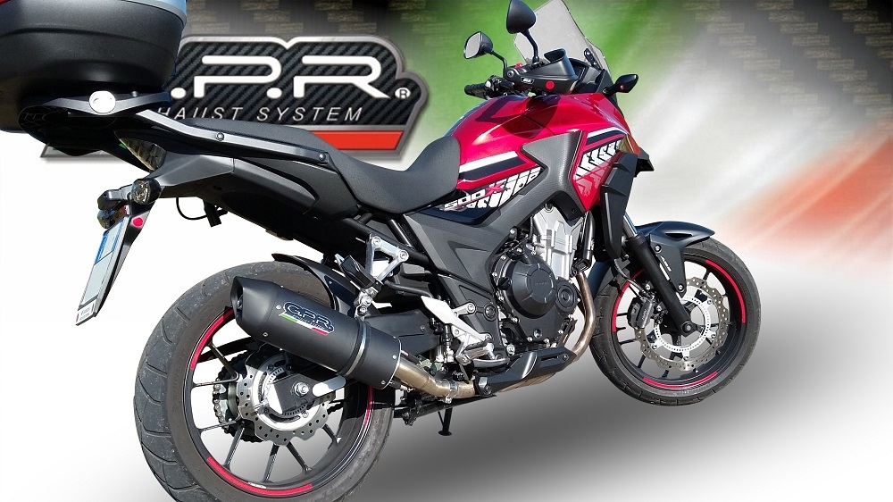 Egzoz ile uyumlu Honda Cb 400 X 2016-2018, Furore Evo4 Nero, Egzoz yasal, onaylı, çıkarılabilir db killer ve bağlantı borulu susturucu 