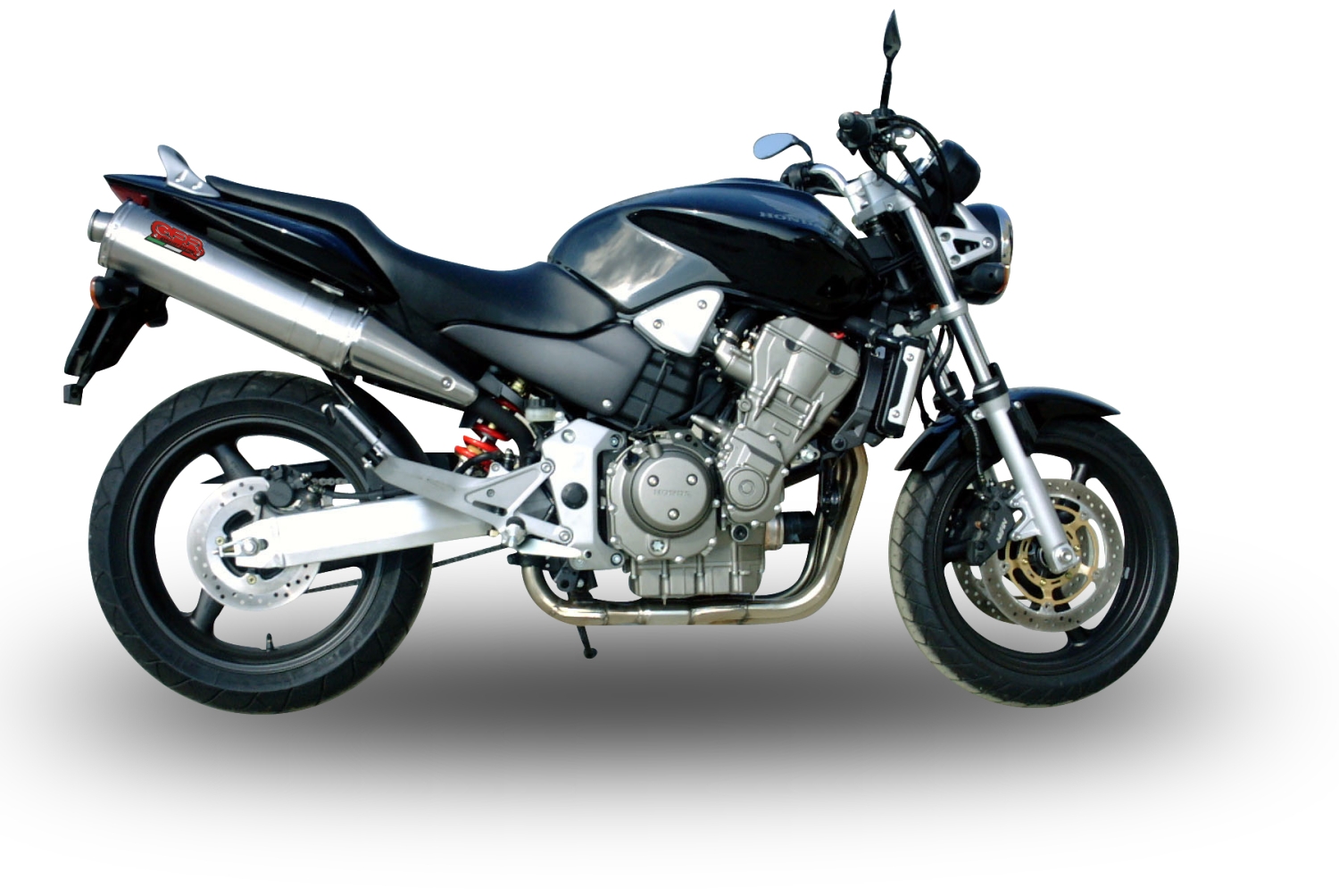 Exhaust compatible with Honda Hornet 900 - Cb 900 F 2002-2005, Trioval, Dual Homologated legal slip-on exhaust including removable db killers and link pipes 
