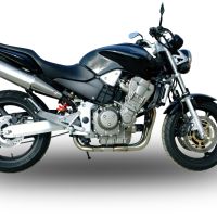 Exhaust compatible with Honda Hornet 900 - Cb 900 F 2002-2005, Trioval, Dual Homologated legal slip-on exhaust including removable db killers and link pipes 