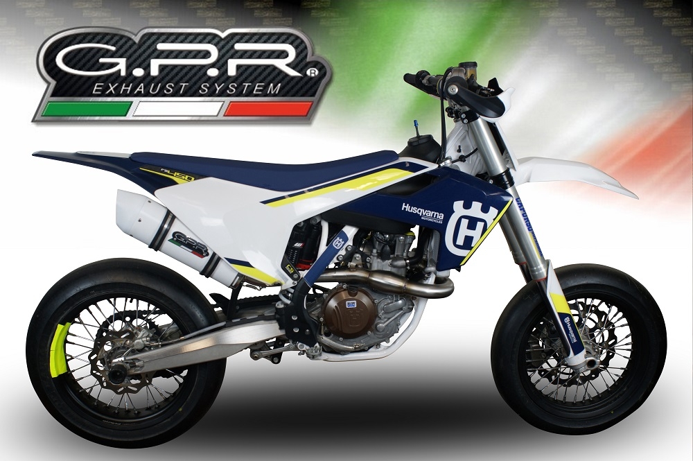 Egzoz ile uyumlu Husqvarna FS 450 2016-2017, Albus Ceramic, Homologe edilmemiş dbkiller ile yarış sistemi Tam hat, susturucu artı toplayıcı 