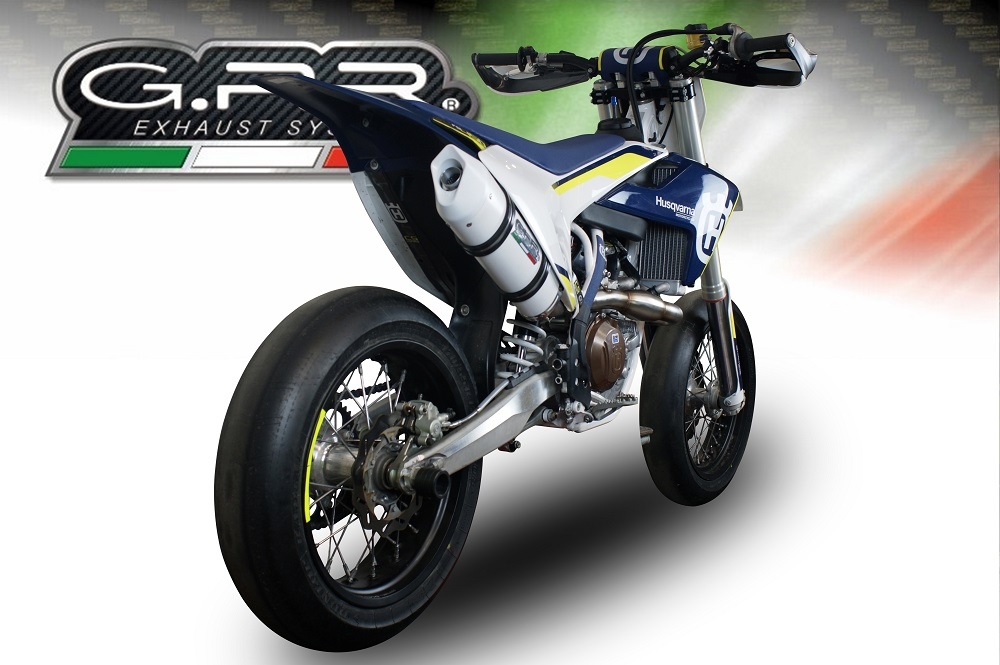 Egzoz ile uyumlu Husqvarna FS 450 2016-2017, Albus Ceramic, Homologe edilmemiş dbkiller ile yarış sistemi Tam hat, susturucu artı toplayıcı 