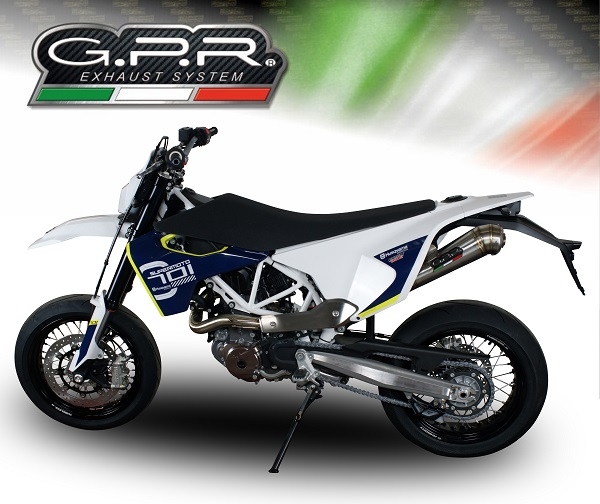 Egzoz ile uyumlu Husqvarna Supermoto 701 2015-2016, Powercone Evo, Egzoz yasal, onaylı, çıkarılabilir db killer ve bağlantı borulu susturucu 