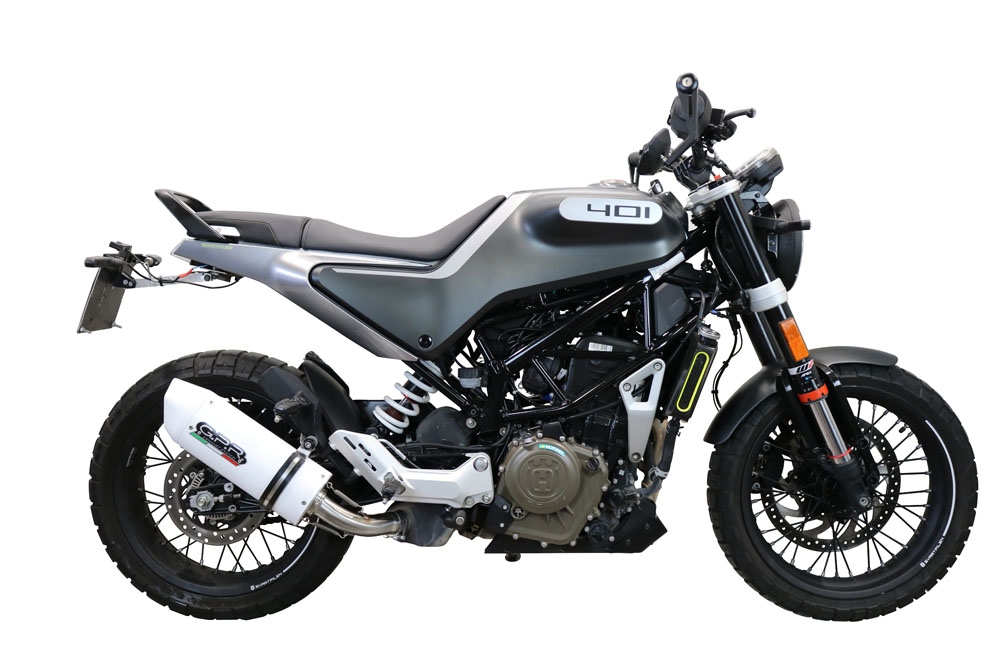 Egzoz ile uyumlu Husqvarna Vitpilen 401 2021-2023, Albus Evo4, Egzoz yasal, onaylı, çıkarılabilir db killer ve bağlantı borulu susturucu 