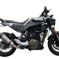 GPR exhaust compatible with  Husqvarna Svartpilen 401 2021-2023, New Grand Prix Evo Titanium, Homologated legal slip-on exhaust including removable db killer and link pipe 