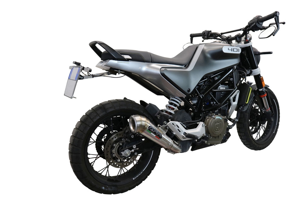 Egzoz ile uyumlu Husqvarna Vitpilen 401 2021-2023, Powercone Evo, Egzoz yasal, onaylı, çıkarılabilir db killer ve bağlantı borulu susturucu 