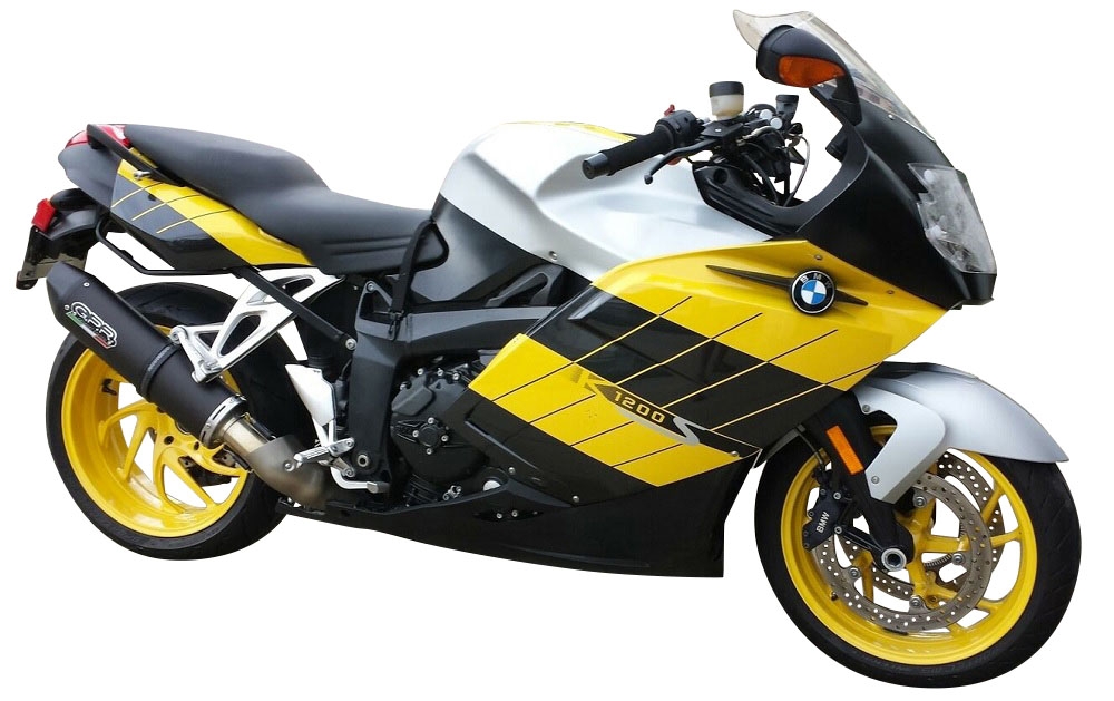 Egzoz ile uyumlu Bmw K 1200 S -R 2004-2008, Furore Nero, Egzoz yasal, onaylı, çıkarılabilir db killer ve bağlantı borulu susturucu 