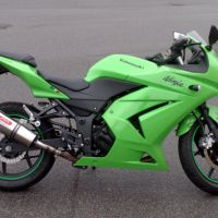 GPR exhaust compatible with  Kawasaki Z250  2013-2016, New Grand Prix Evo Titanium, Homologated legal slip-on exhaust including removable db killer and link pipe 