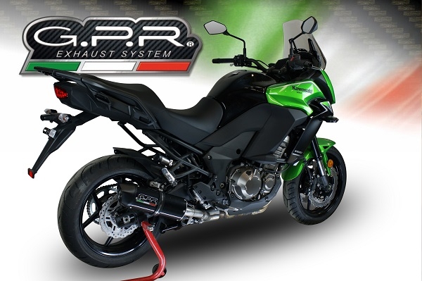 Exhaust compatible with Kawasaki Versys 1000 I.E. 2015-2016, Furore Nero, Homologated legal slip-on exhaust including removable db killer and link pipe 