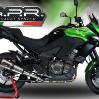 GPR exhaust compatible with  Kawasaki Versys 1000 I.E. 2011-2013, New Grand Prix Evo Titanium, Homologated legal slip-on exhaust including removable db killer and link pipe 