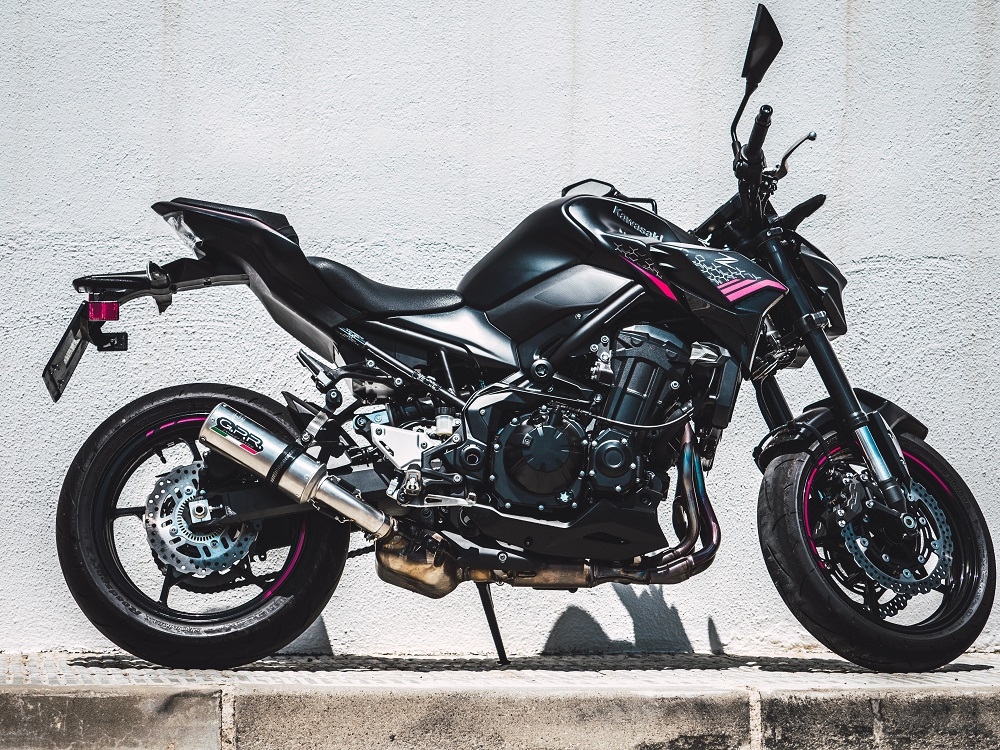 Exhaust compatible with Kawasaki Z 900 E 2017-2020, M3 Inox , Homologated legal slip-on exhaust including removable db killer and link pipe 