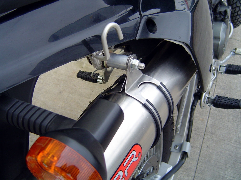 Exhaust compatible with Kawasaki Klr 600 1985-2004, Trioval, Homologated legal slip-on exhaust including removable db killer and link pipe 