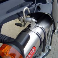 Exhaust compatible with Kawasaki Klr 600 1985-2004, Trioval, Homologated legal slip-on exhaust including removable db killer and link pipe 