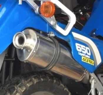 Exhaust compatible with Kawasaki Klr 600 1985-2004, Trioval, Homologated legal slip-on exhaust including removable db killer and link pipe 