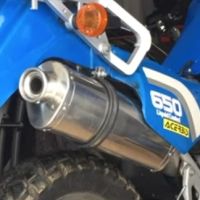 Exhaust compatible with Kawasaki Klr 600 1985-2004, Trioval, Homologated legal slip-on exhaust including removable db killer and link pipe 