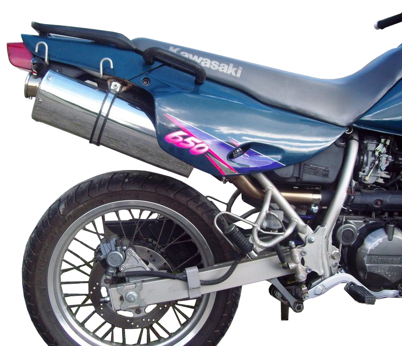 Exhaust compatible with Kawasaki Klr 600 1985-2004, Trioval, Homologated legal slip-on exhaust including removable db killer and link pipe 