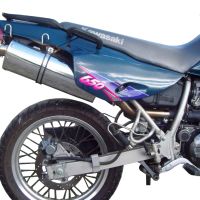 Exhaust compatible with Kawasaki Klr 600 1985-2004, Trioval, Homologated legal slip-on exhaust including removable db killer and link pipe 
