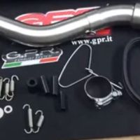 Exhaust compatible with Kawasaki Klr 600 1985-2004, Trioval, Homologated legal slip-on exhaust including removable db killer and link pipe 