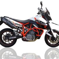 Egzoz ile uyumlu Ktm Supermoto Smr 990 2008-2012, Furore Nero, Homologe sistem Cıvatalı flanş bağlantılı çift susturucu 