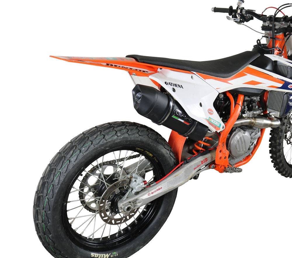 Egzoz ile uyumlu Ktm SX-F 450 2016-2018, Furore Nero, Homologe edilmemiş dbkiller ile yarış sistemi Tam hat, susturucu artı toplayıcı 