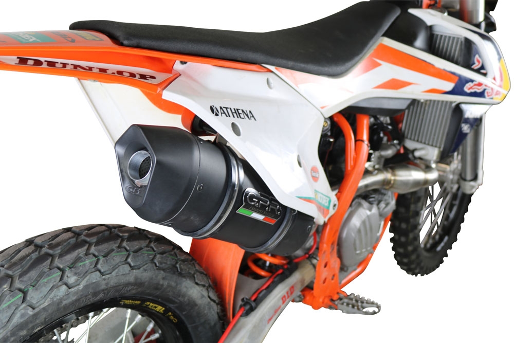 Egzoz ile uyumlu Ktm SX-F 450 2016-2018, Furore Nero, Homologe edilmemiş dbkiller ile yarış sistemi Tam hat, susturucu artı toplayıcı 