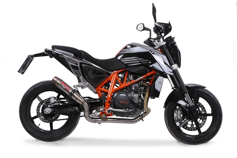 Egzoz ile uyumlu Ktm Duke 690 2017-2020, Deeptone Inox, Egzoz yasal, onaylı, çıkarılabilir db killer ve bağlantı borulu susturucu 