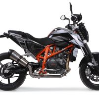 GPR exhaust compatible with  Ktm Duke 690 2012-2016, New Grand Prix Evo Titanium, Homologated legal slip-on exhaust including removable db killer and link pipe 
