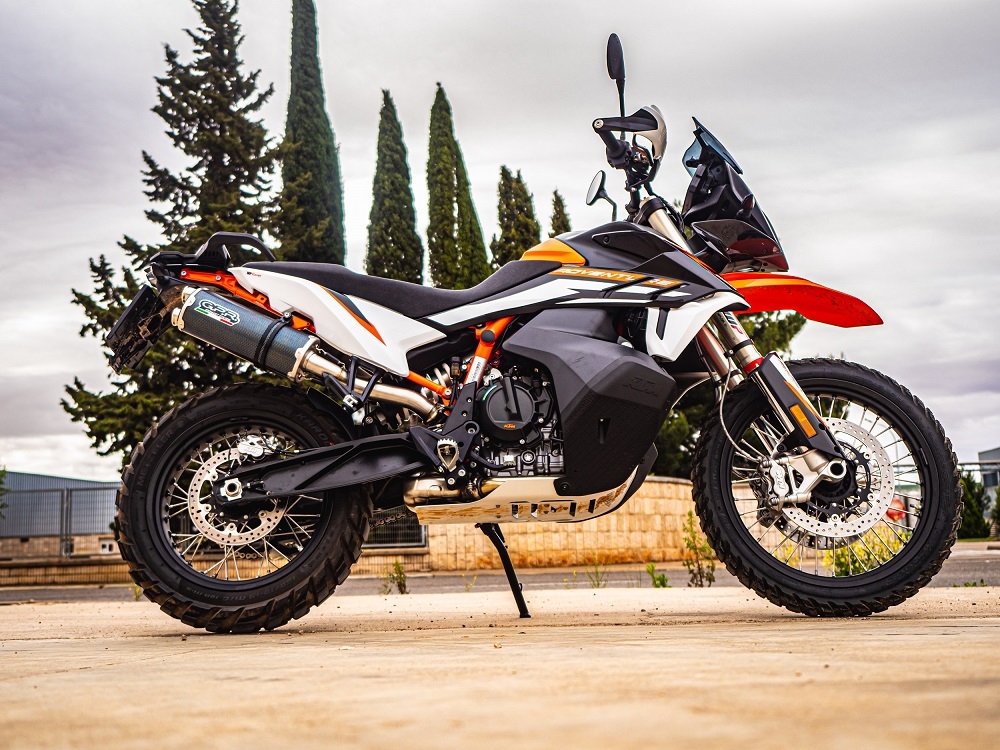 Egzoz ile uyumlu Husqvarna Norden 901 2022-2024, Dual Poppy, Egzoz yasal, onaylı, çıkarılabilir db killer ve bağlantı borulu susturucu 