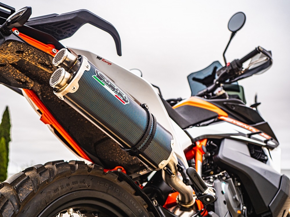 Egzoz ile uyumlu Husqvarna Norden 901 2022-2024, Dual Poppy, Egzoz yasal, onaylı, çıkarılabilir db killer ve bağlantı borulu susturucu 