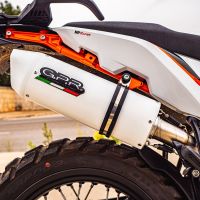 Egzoz ile uyumlu Husqvarna Norden 901 2022-2024, Albus Evo4, Egzoz yasal, onaylı, çıkarılabilir db killer ve bağlantı borulu susturucu 