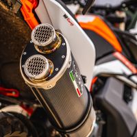 Egzoz ile uyumlu Husqvarna Norden 901 2022-2024, Dual Poppy, Egzoz yasal, onaylı, çıkarılabilir db killer ve bağlantı borulu susturucu 