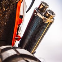 Egzoz ile uyumlu Husqvarna Norden 901 2022-2024, Dual Poppy, Egzoz yasal, onaylı, çıkarılabilir db killer ve bağlantı borulu susturucu 